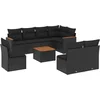 Image de vidaXL - 9-delige - Loungeset - met - kussens - poly - rattan - zwart