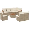 Image de vidaXL - 9-delige - Loungeset - met - kussens - poly - rattan - beige