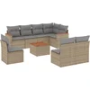 Image de vidaXL - 9-delige - Loungeset - met - kussens - poly - rattan - beige