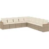 Image de vidaXL - 9-delige - Loungeset - met - kussens - poly - rattan - beige