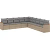 Image de vidaXL - 9-delige - Loungeset - met - kussens - poly - rattan - beige