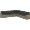 Image de vidaXL - 9-delige - Loungeset - met - kussens - poly - rattan - grijs