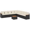 Image de vidaXL - 10-delige - Loungeset - met - kussens - poly - rattan - zwart
