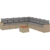 Image de vidaXL - 10-delige - Loungeset - met - kussens - poly - rattan - beige