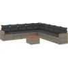 Image de vidaXL - 10-delige - Loungeset - met - kussens - poly - rattan - grijs