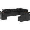 Image de vidaXL - 10-delige - Loungeset - met - kussens - poly - rattan - zwart