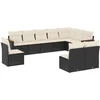Image de vidaXL - 10-delige - Loungeset - met - kussens - poly - rattan - zwart