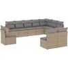 Image de vidaXL - 10-delige - Loungeset - met - kussens - poly - rattan - beige