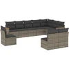 Image de vidaXL - 10-delige - Loungeset - met - kussens - poly - rattan - grijs