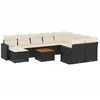 Image de vidaXL - 11-delige - Loungeset - met - kussens - poly - rattan - zwart