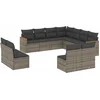 Image de vidaXL - 11-delige - Loungeset - met - kussens - poly - rattan - grijs