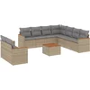 Image de vidaXL - 10-delige - Loungeset - met - kussens - poly - rattan - beige