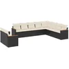 Image de vidaXL - 10-delige - Loungeset - met - kussens - poly - rattan - zwart