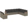 Image de vidaXL - 10-delige - Loungeset - met - kussens - poly - rattan - grijs