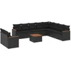 Image de vidaXL - 11-delige - Loungeset - met - kussens - poly - rattan - zwart