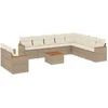 Image de vidaXL - 11-delige - Tuinset - met - kussens - poly - rattan - beige