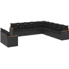 Image de vidaXL - 11-delige - Loungeset - met - kussens - poly - rattan - zwart