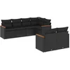 Image de vidaXL - 7-delige - Loungeset - met - kussens - poly - rattan - zwart