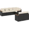 Image de vidaXL - 7-delige - Loungeset - met - kussens - poly - rattan - zwart