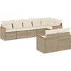 Image de vidaXL - 8-delige - Loungeset - met - kussens - poly - rattan - beige