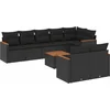 Image de vidaXL - 9-delige - Loungeset - met - kussens - poly - rattan - zwart