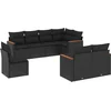 Image de vidaXL - 8-delige - Loungeset - met - kussens - poly - rattan - zwart