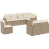 Image de vidaXL - 8-delige - Loungeset - met - kussens - poly - rattan - beige