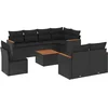 Image de vidaXL - 9-delige - Loungeset - met - kussens - poly - rattan - zwart