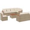 Image de vidaXL - 9-delige - Loungeset - met - kussens - poly - rattan - beige