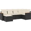 Image de vidaXL - 6-delige - Loungeset - met - kussens - poly - rattan - zwart
