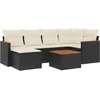 Image de vidaXL - 7-delige - Loungeset - met - kussens - poly - rattan - zwart