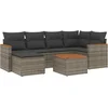 Image de vidaXL - 7-delige - Loungeset - met - kussens - poly - rattan - grijs