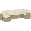 Image de vidaXL - 7-delige - Loungeset - met - kussens - poly - rattan - beige