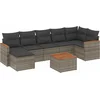 Image de vidaXL - 8-delige - Loungeset - met - kussens - poly - rattan - grijs