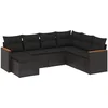 Image de vidaXL - 7-delige - Loungeset - met - kussens - poly - rattan - zwart