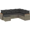 Image de vidaXL - 7-delige - Loungeset - met - kussens - poly - rattan - grijs