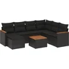 Image de vidaXL - 8-delige - Loungeset - met - kussens - poly - rattan - zwart