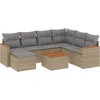 Image de vidaXL - 8-delige - Loungeset - met - kussens - poly - rattan - beige