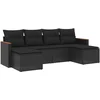 Image de vidaXL - 6-delige - Loungeset - met - kussens - poly - rattan - zwart