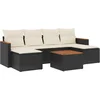 Image de vidaXL - 7-delige - Loungeset - met - kussens - poly - rattan - zwart