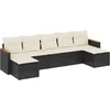 Image de vidaXL - 7-delige - Loungeset - met - kussens - poly - rattan - zwart