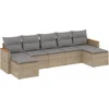 Image de vidaXL - 7-delige - Loungeset - met - kussens - poly - rattan - beige