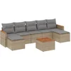 Image de vidaXL - 8-delige - Loungeset - met - kussens - poly - rattan - beige