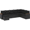 Image de vidaXL - 8-delige - Loungeset - met - kussens - poly - rattan - zwart