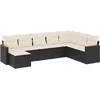 Image de vidaXL - 8-delige - Loungeset - met - kussens - poly - rattan - zwart