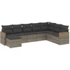 Image de vidaXL - 8-delige - Loungeset - met - kussens - poly - rattan - grijs