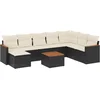 Image de vidaXL - 9-delige - Loungeset - met - kussens - poly - rattan - zwart