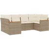 Image de vidaXL - 6-delige - Loungeset - met - kussens - poly - rattan - beige