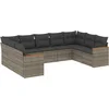 Image de vidaXL - 9-delige - Loungeset - met - kussens - poly - rattan - grijs