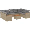 Image de vidaXL - 10-delige - Loungeset - met - kussens - poly - rattan - beige